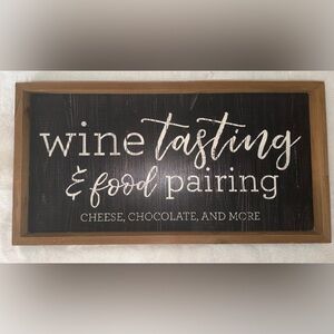 Rustic 'Wine Tasting & Food Pairing' Wall Sign -